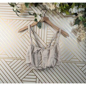 ABERCROMBIE & FITCH Women's Beige Linen Cross Back Tank Blouse Size Medium